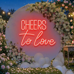 Cheers To Love Led Neon Sign Light, Wedding Neon Sign For Reception