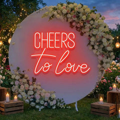 Cheers To Love Led Neon Sign Light, Wedding Neon Sign For Reception