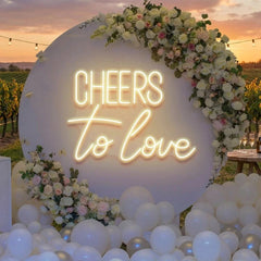 Cheers To Love Led Neon Sign Light, Wedding Neon Sign For Reception