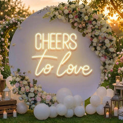 Cheers To Love Led Neon Sign Light, Wedding Neon Sign For Reception