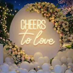 Cheers To Love Led Neon Sign Light, Wedding Neon Sign For Reception