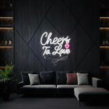 Cheers to Love Neon Sign Valentines Neon Sign - VN03 - Customneonstudio