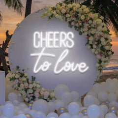 Cheers To Love Led Neon Sign Light, Wedding Neon Sign For Reception