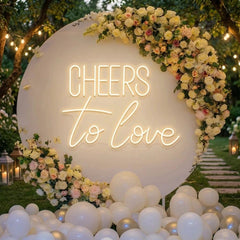 Cheers To Love Led Neon Sign Light, Wedding Neon Sign For Reception