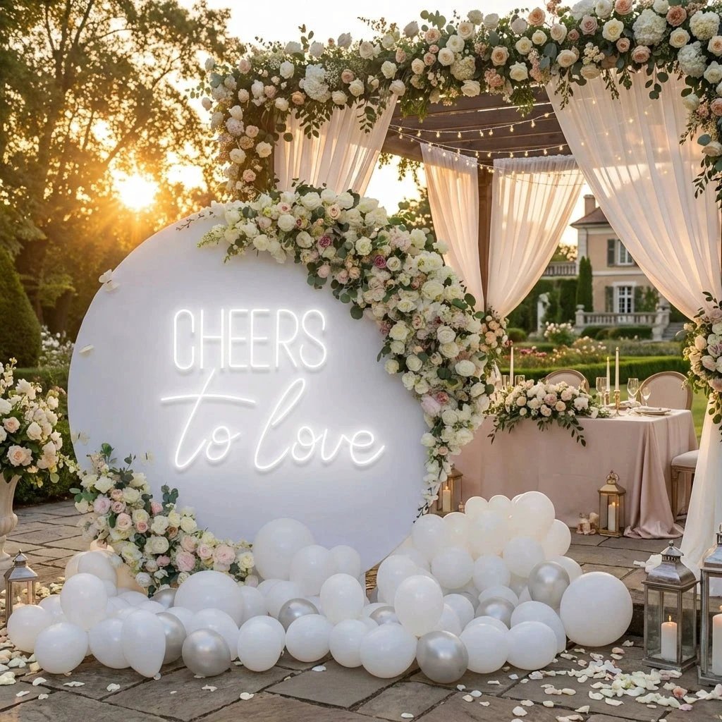 Cheers To Love Led Neon Sign Light, Wedding Neon Sign For Reception