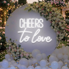 Cheers To Love Led Neon Sign Light, Wedding Neon Sign For Reception