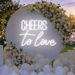 Cheers To Love Led Neon Sign Light, Wedding Neon Sign For Reception