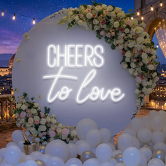 Cheers To Love Led Neon Sign Light, Wedding Neon Sign For Reception