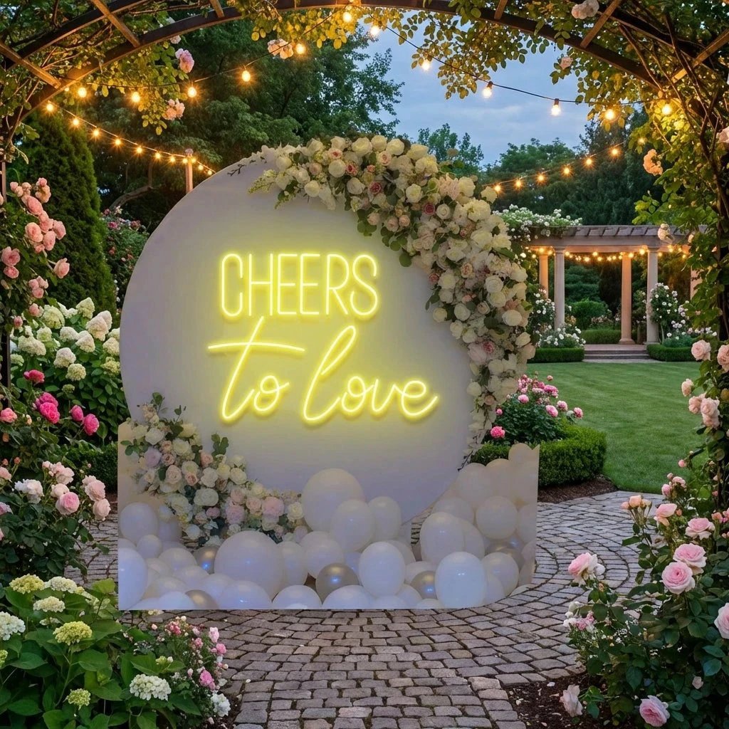 Cheers To Love Led Neon Sign Light, Wedding Neon Sign For Reception