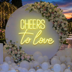 Cheers To Love Led Neon Sign Light, Wedding Neon Sign For Reception