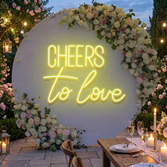 Cheers To Love Led Neon Sign Light, Wedding Neon Sign For Reception