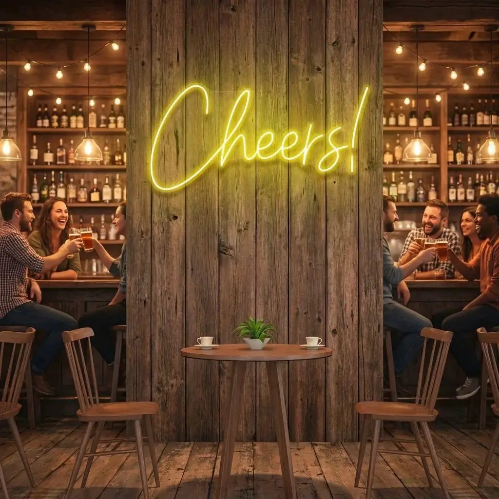 Cheers Led Neon Sign Light – Yellow