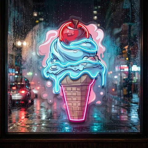 Cherry Ice Cream LED Neon Sign Light Pop Art