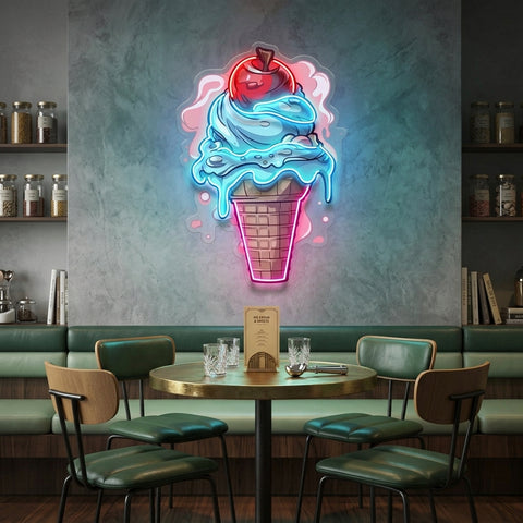 Cherry Ice Cream LED Neon Sign Light Pop Art
