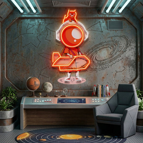 Children In Cardboard Plane LED Neon Sign Light Pop Art