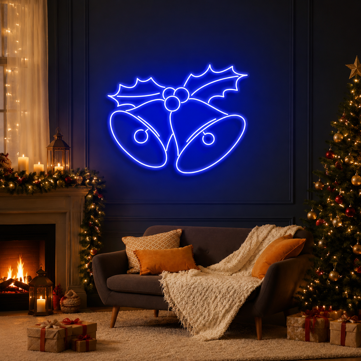 Christmas Bells Neon Sign