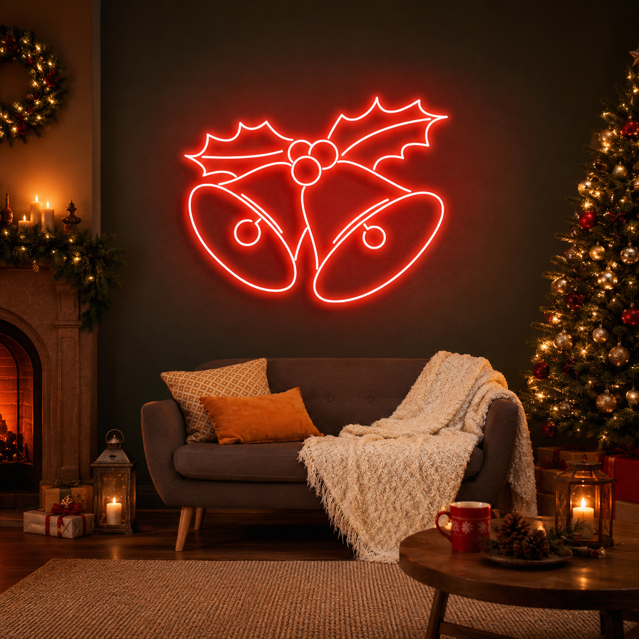 Christmas Bells Neon Sign