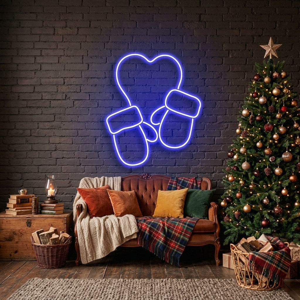 Christmas Gloves Neon Sign