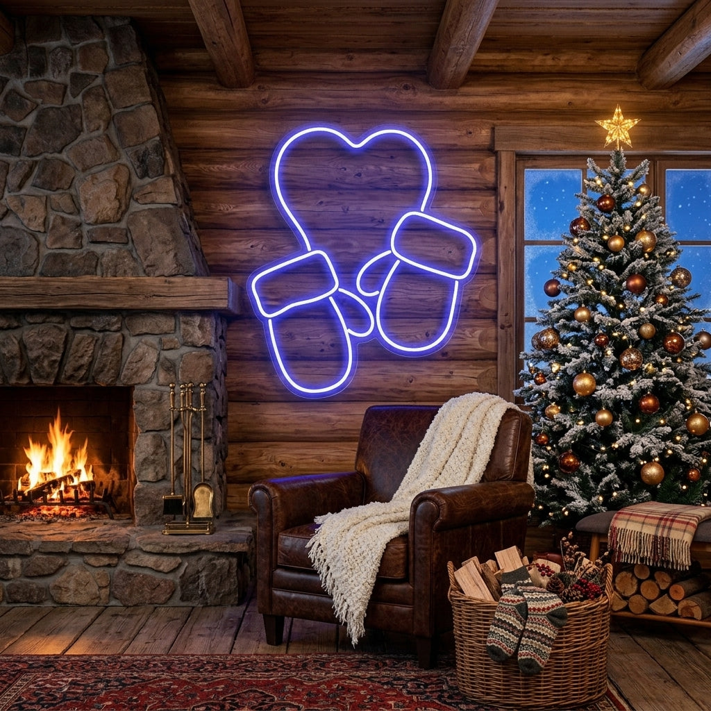 Christmas Gloves Neon Sign