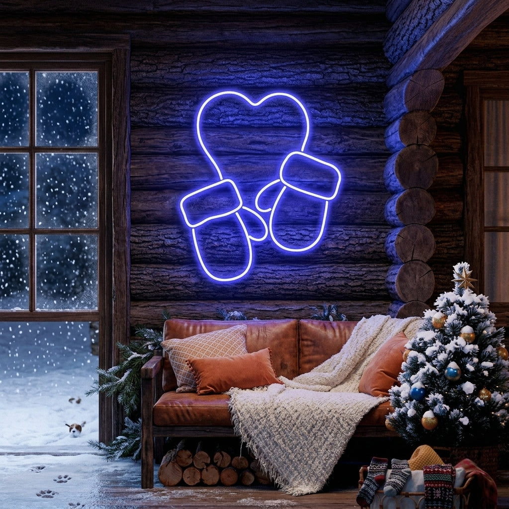 Christmas Gloves Neon Sign