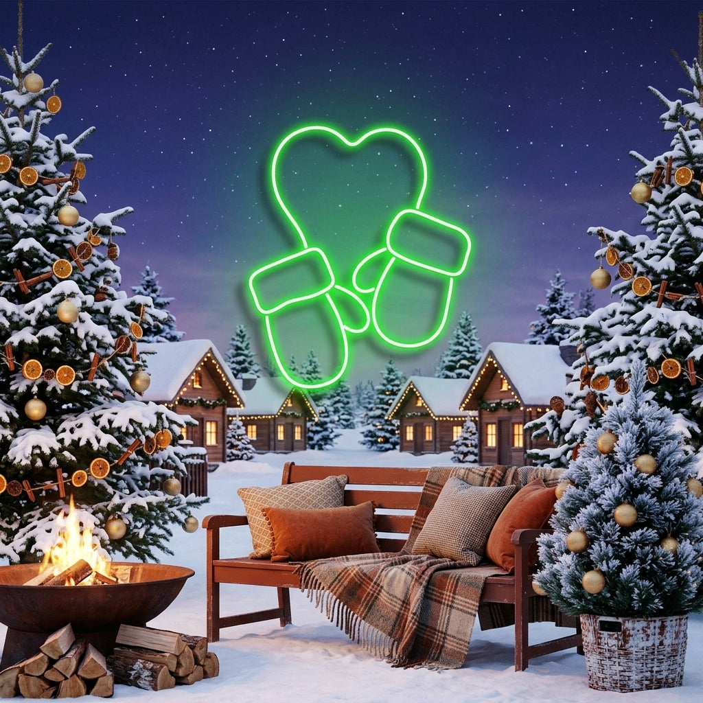Christmas Gloves Neon Sign