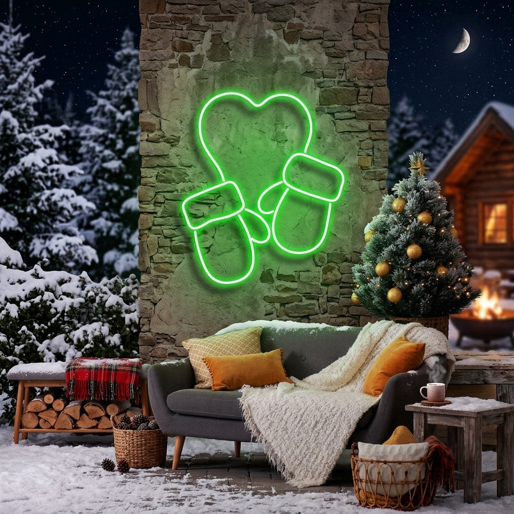 Christmas Gloves Neon Sign