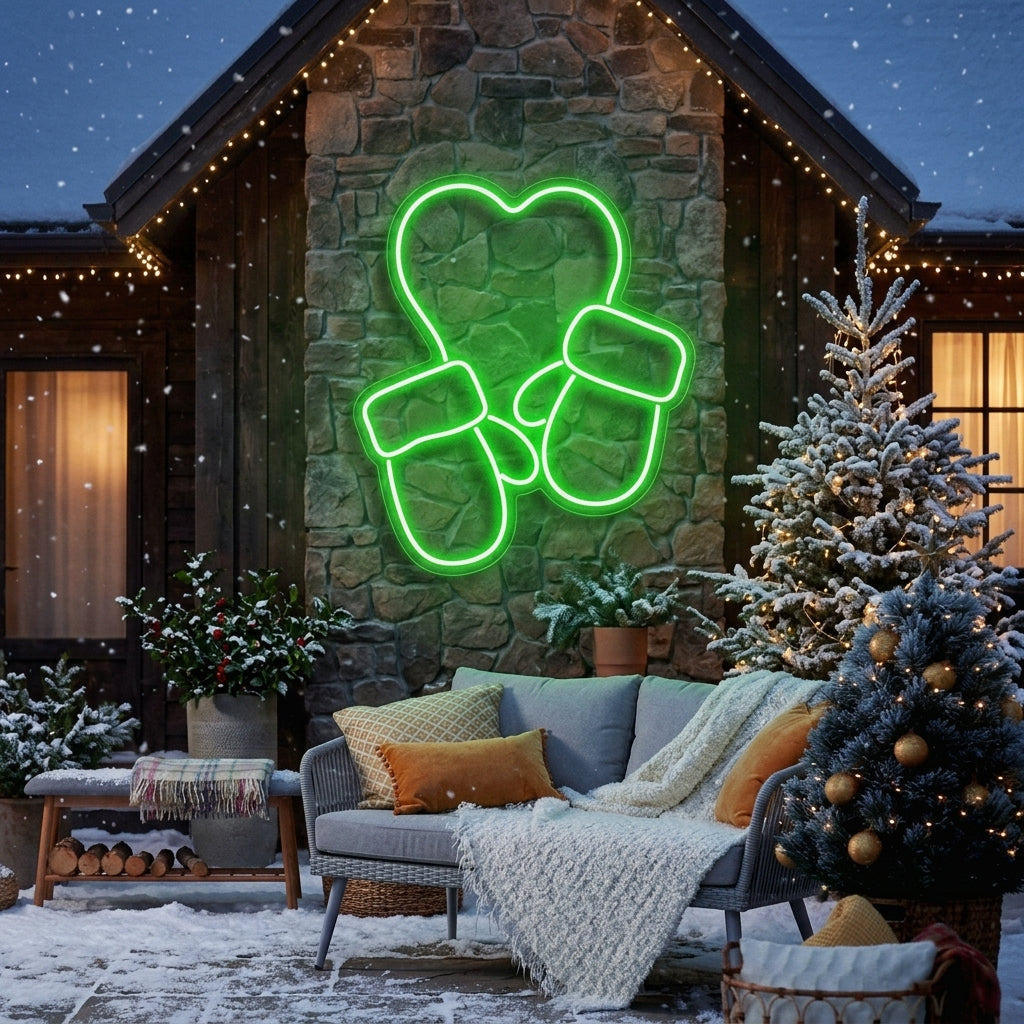 Christmas Gloves Neon Sign
