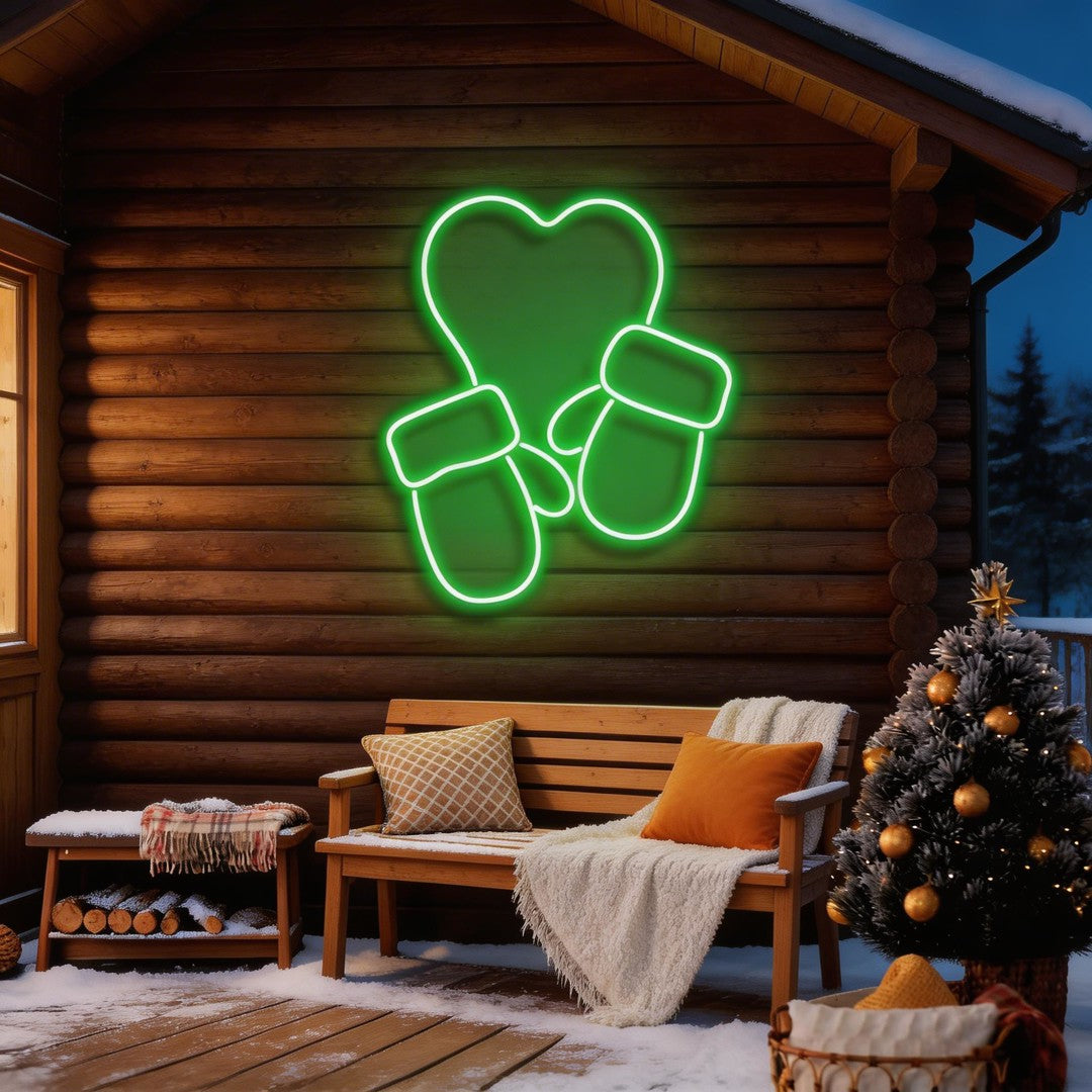 Christmas Gloves Neon Sign