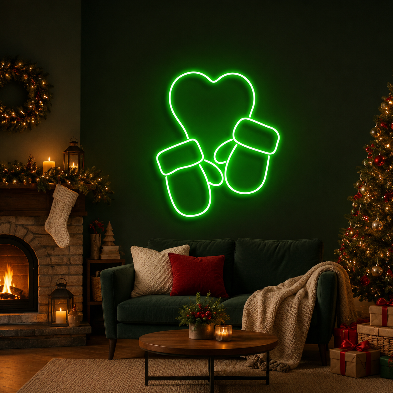 Christmas Gloves Neon Sign