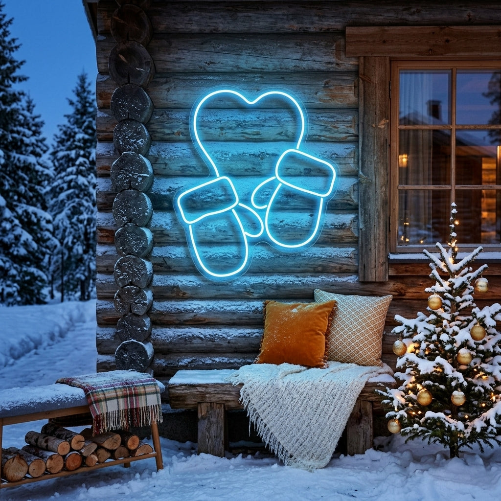 Christmas Gloves Neon Sign