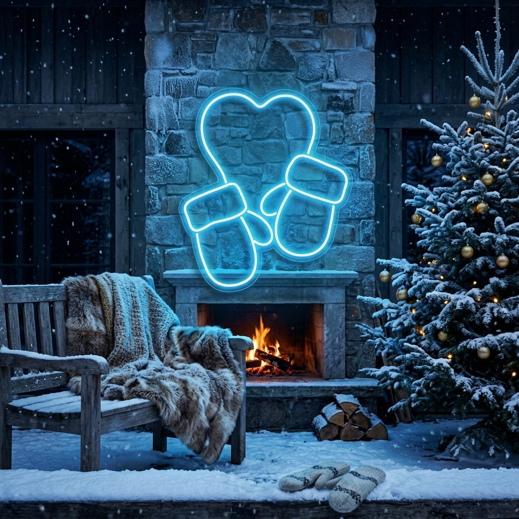 Christmas Gloves Neon Sign