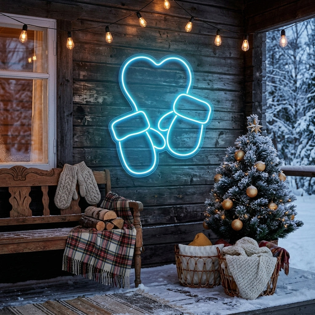 Christmas Gloves Neon Sign