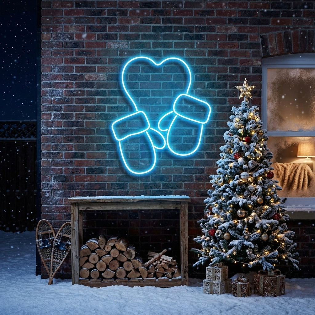 Christmas Gloves Neon Sign
