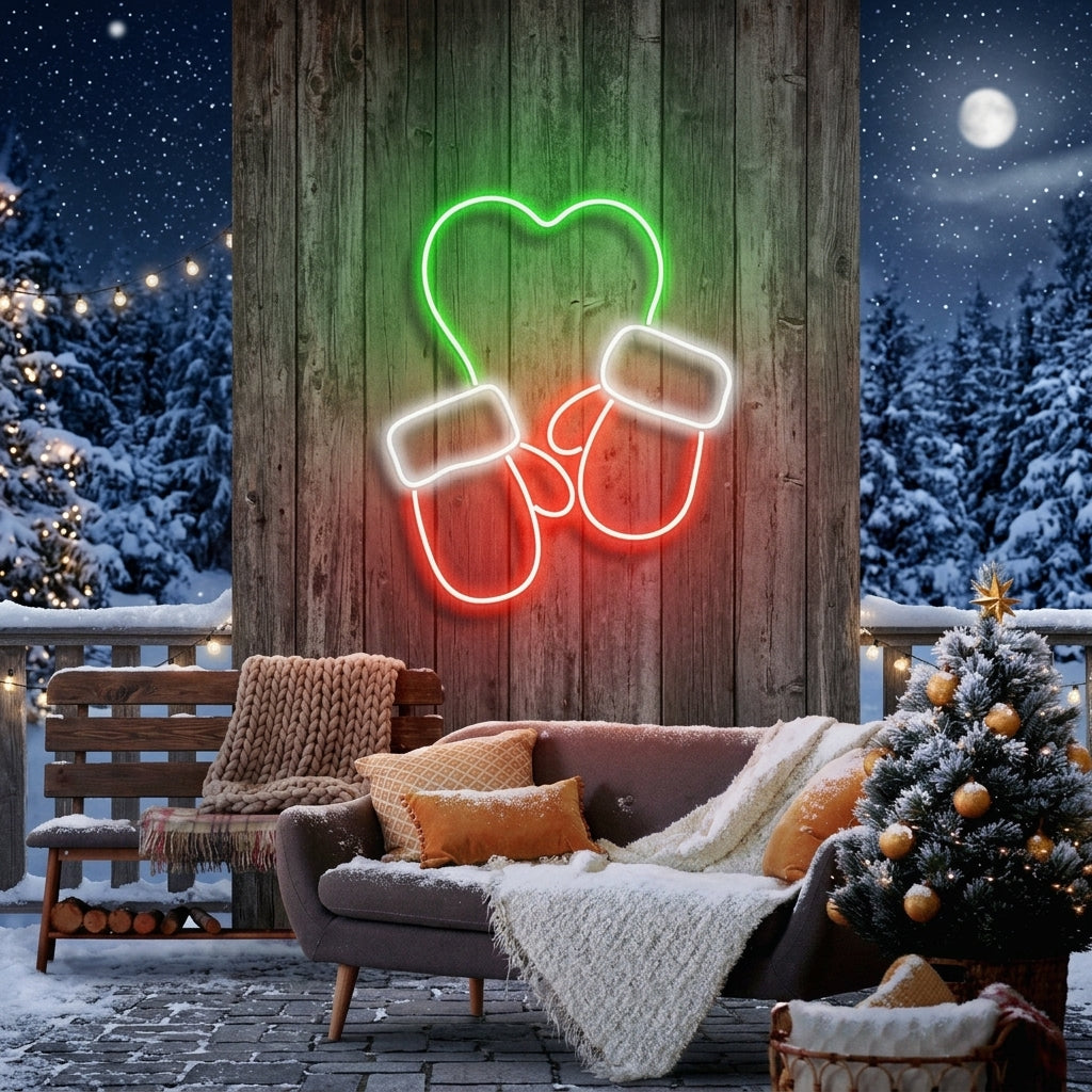 Christmas Gloves Neon Sign