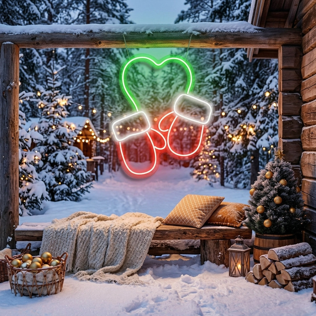 Christmas Gloves Neon Sign