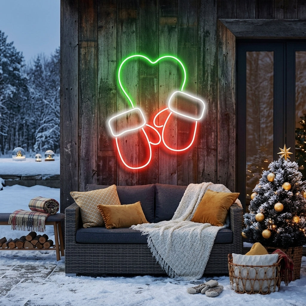 Christmas Gloves Neon Sign