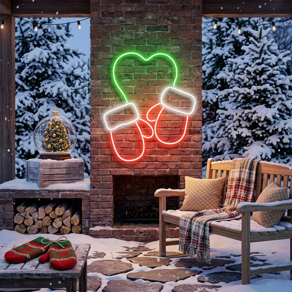 Christmas Gloves Neon Sign