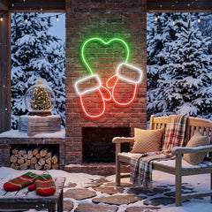 Christmas Gloves Neon Sign