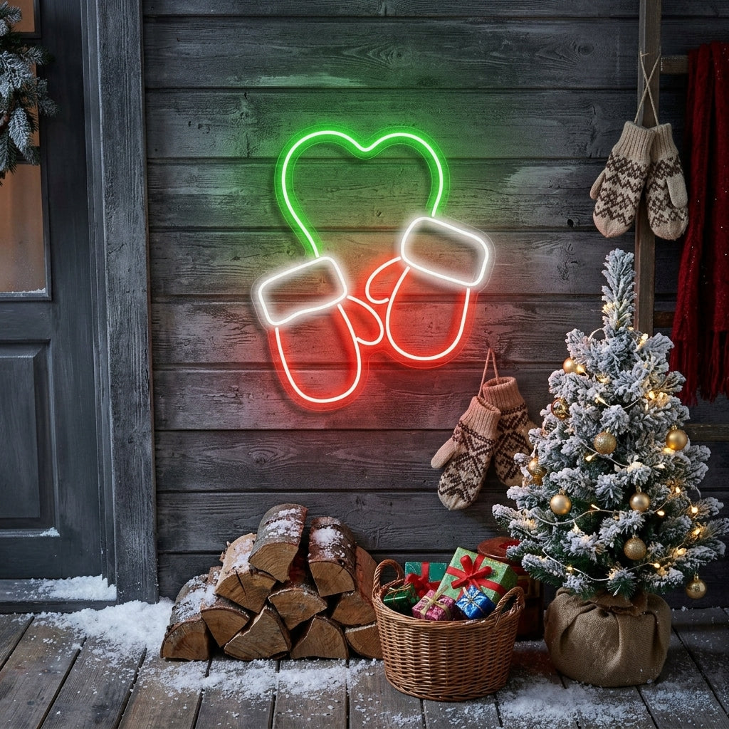 Christmas Gloves Neon Sign