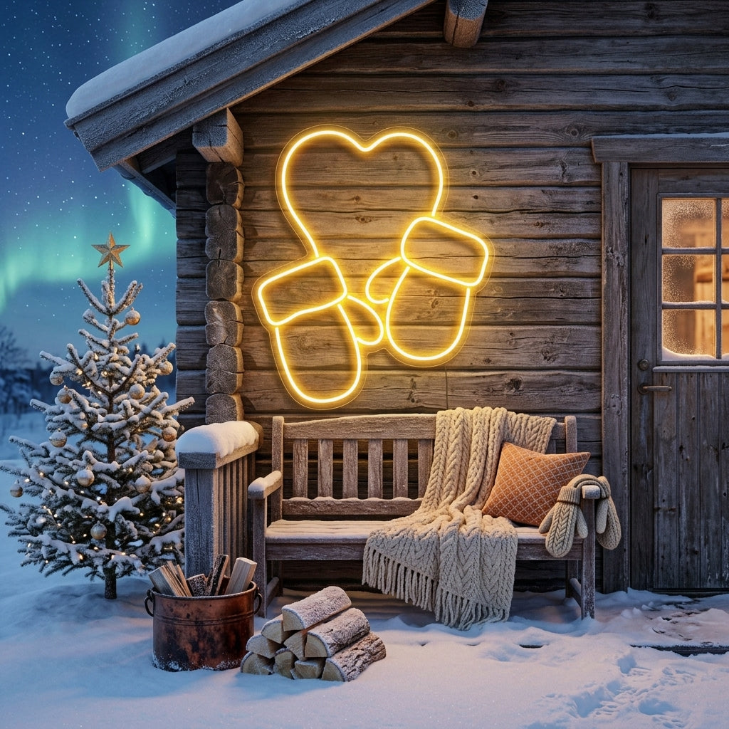 Christmas Gloves Neon Sign
