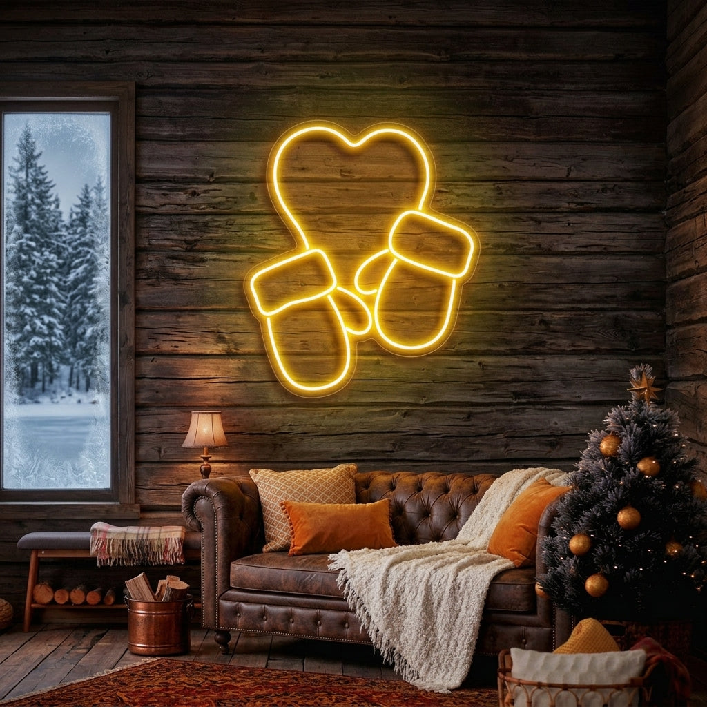 Christmas Gloves Neon Sign