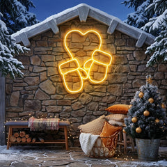 Christmas Gloves Neon Sign
