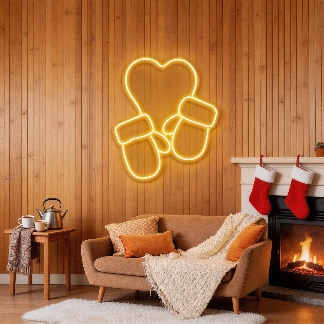 Christmas Gloves Neon Sign