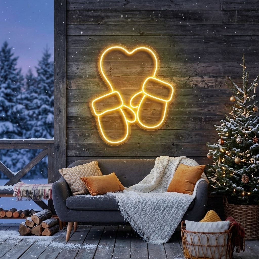 Christmas Gloves Neon Sign