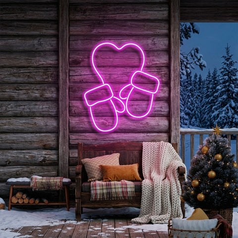 Christmas Gloves Neon Sign