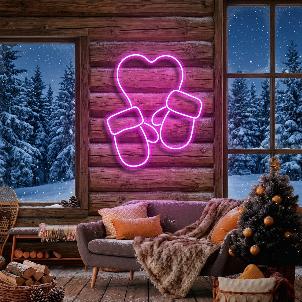 Christmas Gloves Neon Sign