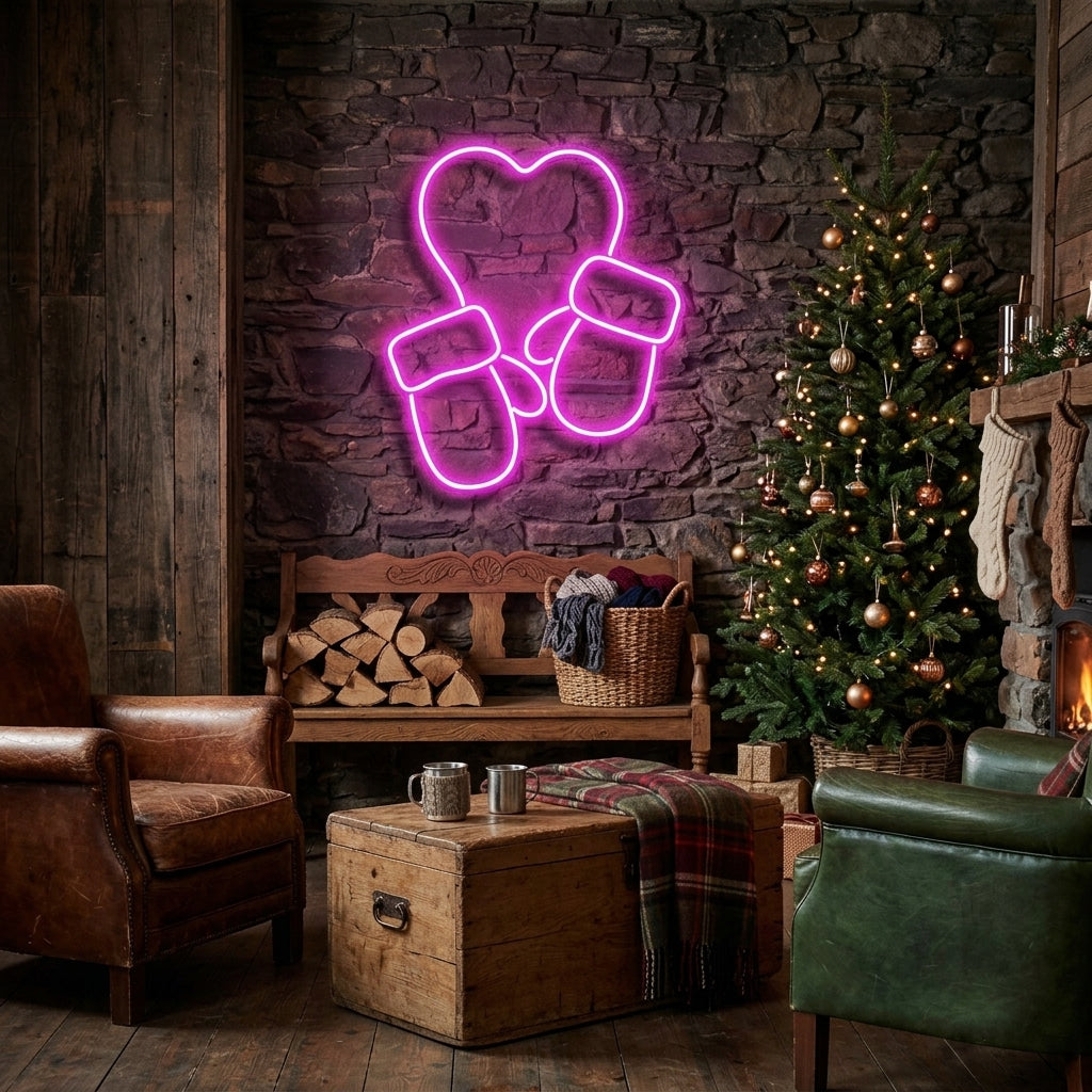 Christmas Gloves Neon Sign
