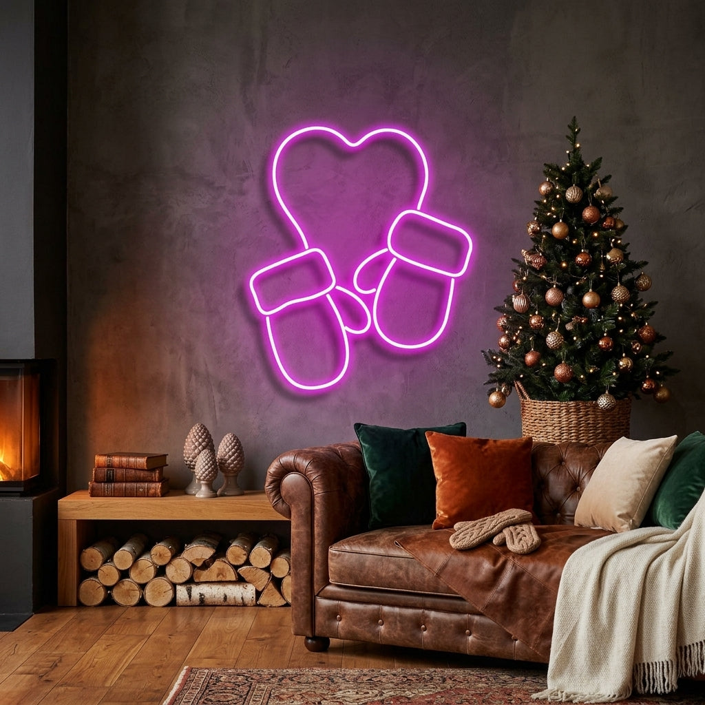 Christmas Gloves Neon Sign