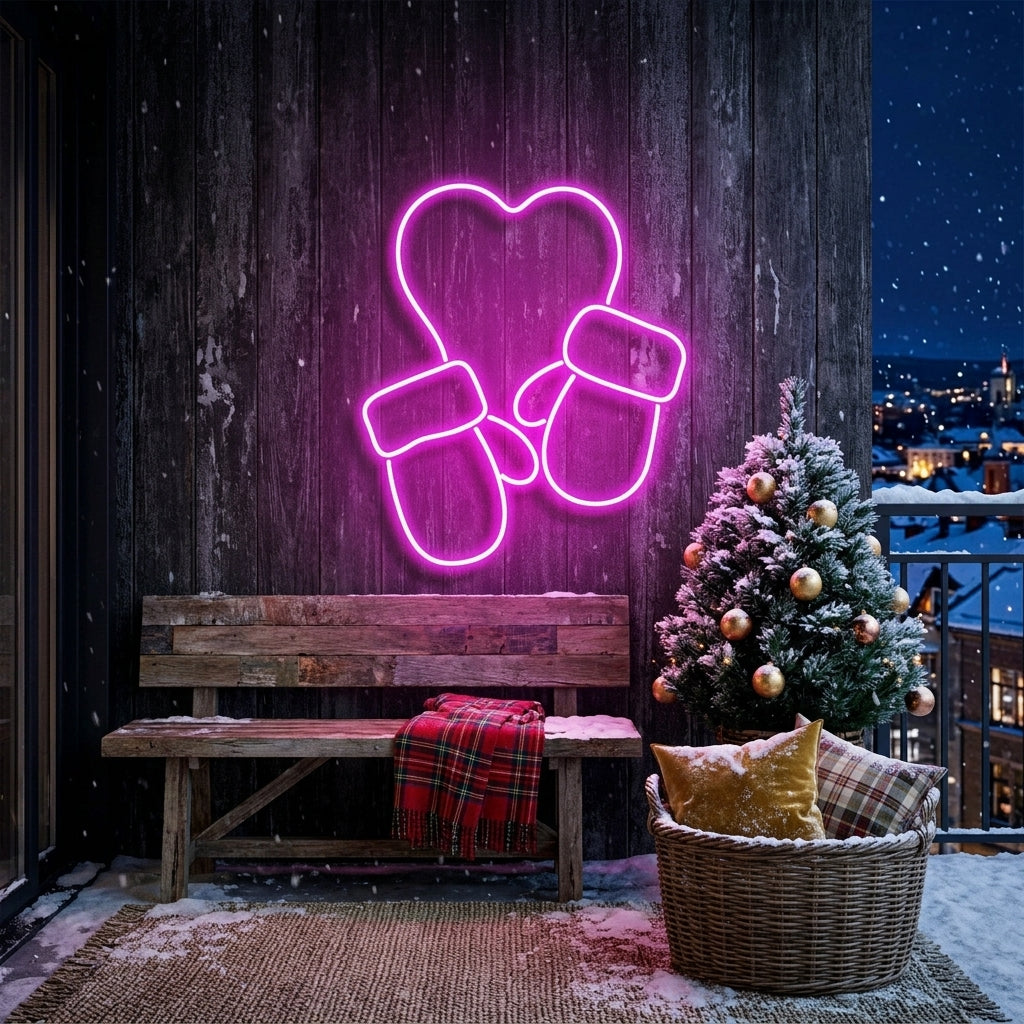 Christmas Gloves Neon Sign