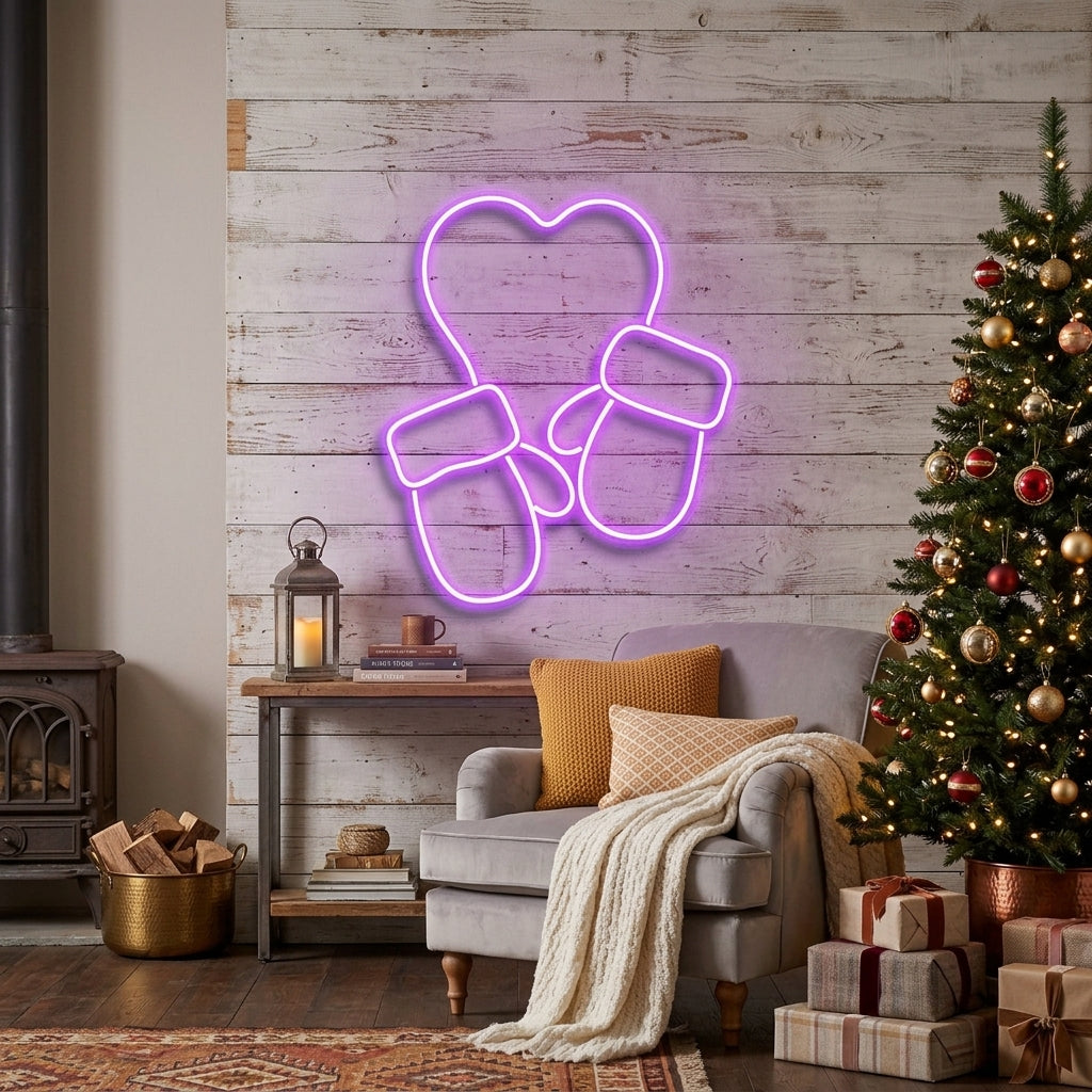 Christmas Gloves Neon Sign